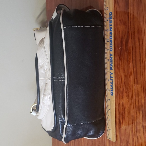 B Makowsky Designer Original shoulder Purse Stone White Cream Black - Picture 6 of 17